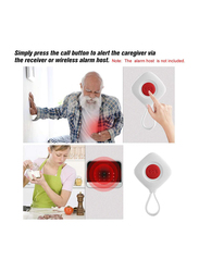 GoolRC Chuango SOS-100 Caregiver Pager Wireless Remote Call Button SOS/Emergency Button for Help Home Secure Alarm System, White/Red
