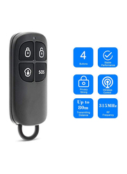 Docooler-2 RC-80 4 Buttons Wireless Remote Controller with Keychain for Smart Home Security Alarm System, Black