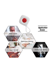 GoolRC Chuango SOS-100 Caregiver Pager Wireless Remote Call Button SOS/Emergency Button for Help Home Secure Alarm System, White/Red