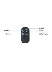 Docooler-2 RC-80 4 Buttons Wireless Remote Controller with Keychain for Smart Home Security Alarm System, Black