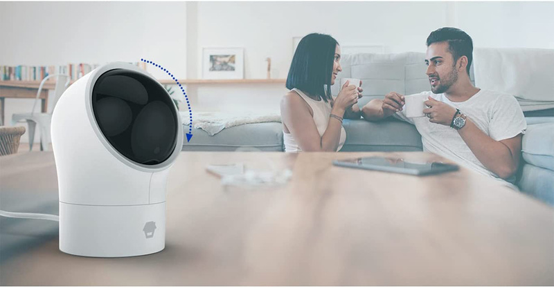 Chuango PT-300Q Indoor WiFi Pan/Tilt AI Human Detection Camera, White/Black