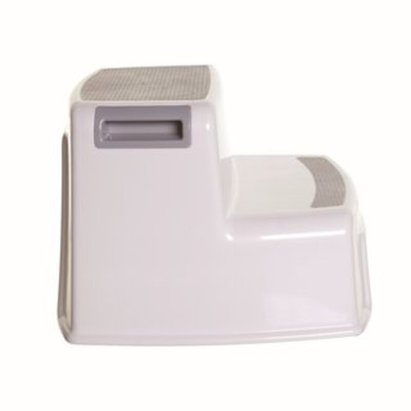 Dreambaby 2-UP Toddler Step Stool, Slip Resistant - White & Grey