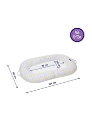 Clevamama Mum 2 Me Stripes Maternity Pillow & Baby Pod, Grey/Yellow