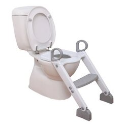 Dreambaby Step-Up Potty Training Toilet Seat Topper - Adjustable Step Height - Slip-Resistant - Grey/White