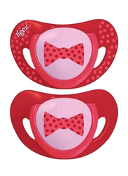 Tigex Smart Silicone Physio Pacifiers, 2 Pieces, Pink