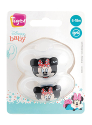 Tigex Minnie Soft Touch Friends Silicone Pacifiers, 2 Pieces, Multicolour