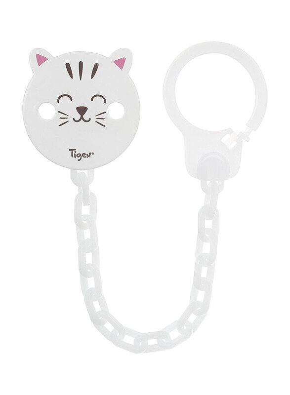 

Tigex Cat Universal Pacifier Holder, White