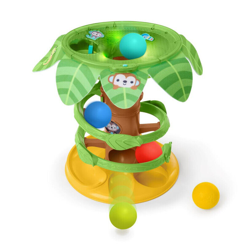 

Bright Starts - Tropical Twirl Ball Play Toy, 4 Play Modes, Lights & Sounds, Adjustable Height, Ages 6 months +