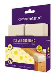 Clevamama Corner Cushions Protector for Baby, 4 Pieces, Brown