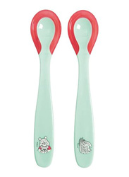 Tigex 2-Piece Heat Sensitive Winnie the Pooh Spoon Set, Green/Pink