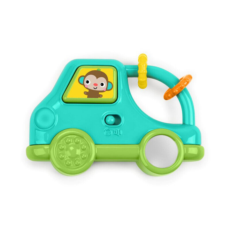 

Bright Starts Safari Driver Toy, Light-up car with sounds, mirror & beads (Ages 3 to 36 months)