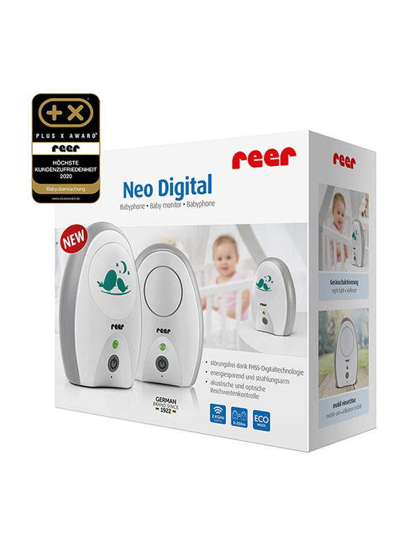 Reer Neo Digital Baby Monitor, White/Grey