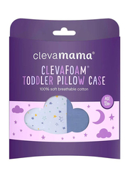 Clevamama Cleva Foam Toddler Baby Pillow Case, Blue