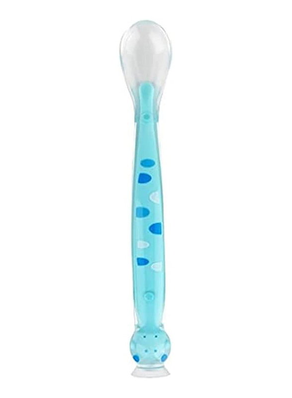 Tigex Suction Silicone Spoon, Blue/Clear