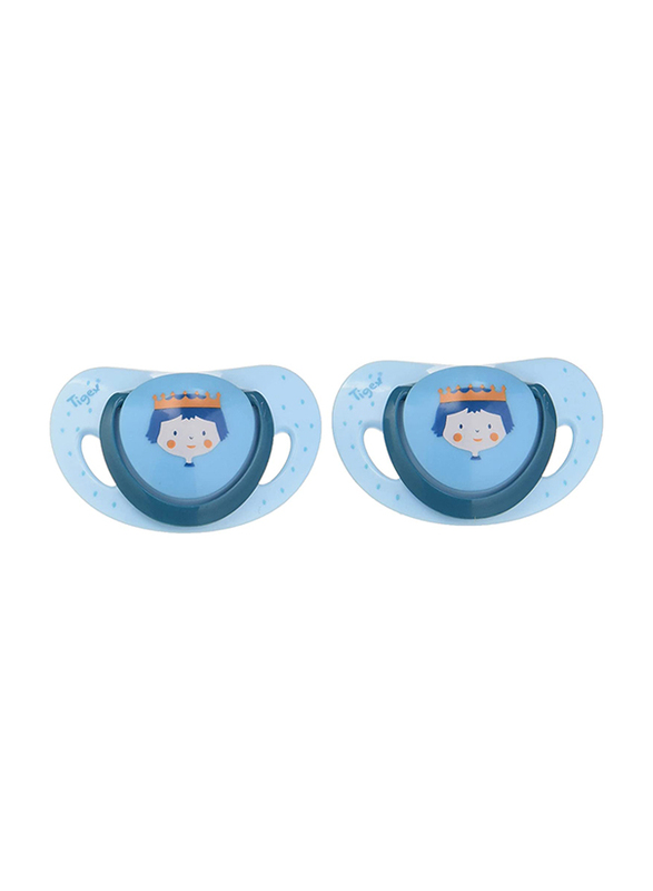 Tigex Smart Silicone Pacifiers, 2 Pieces, Blue