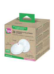 Tigex Breast Pads from 94% Natural Origin, 28 Pieces, White