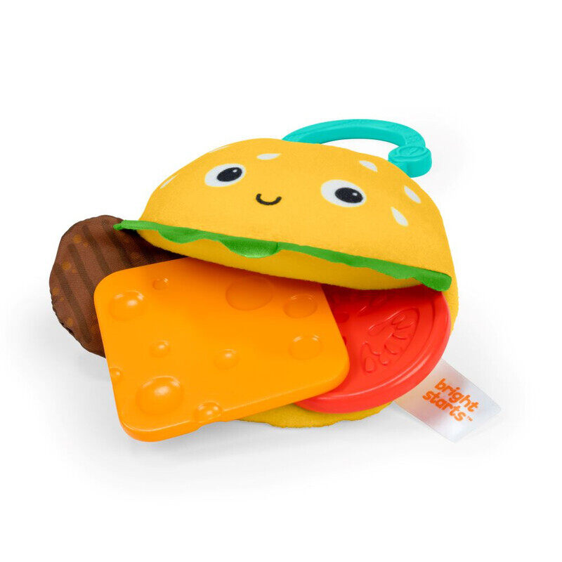 

Bright Starts - Say Cheeseburger On The Go Teether Activity and Stroller Toy, BPA Free, Unisex, 3 Months+