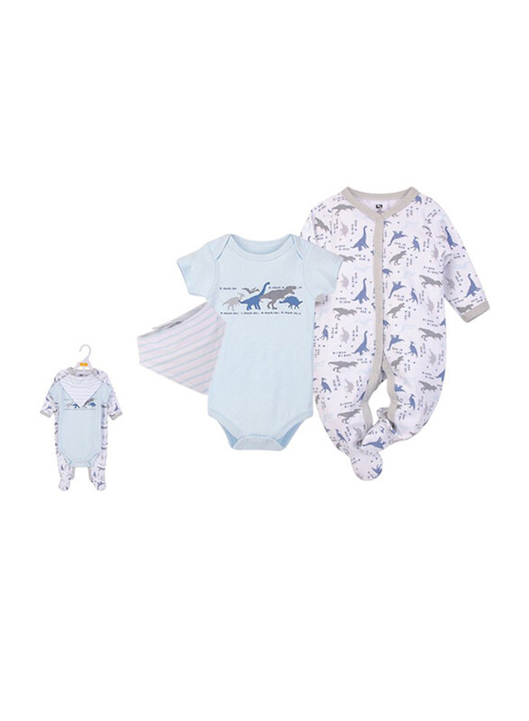 

Hudson Baby Dinosaurs Layette Set for Baby Boys, 3 Pieces, 0-3 Months, Multicolour