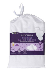 Clevamama Bedside Crib Waterproof Cotton Mattress Protector, White