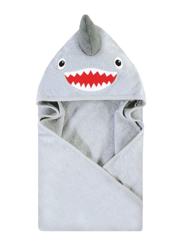 Hudson Baby Shark Woven Terry Hooded Towel for Baby Boys, 0-6 Months, Pink