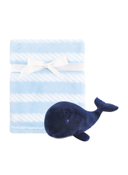 Hudson Baby 2-Piece Penguin Plush Blanket & Toy Set for Baby Boys, 0-6 Months, Dark Blue