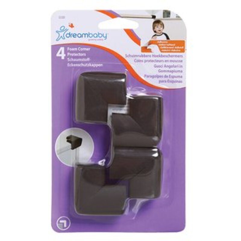 Dreambaby Foam Corner Protectors - 4 pack, Brown