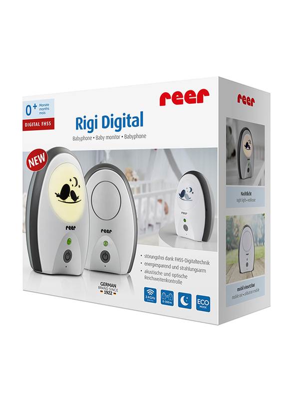 Reer Rigi Digital Baby Monitor, White/Grey