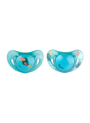 Tigex Smart Silicone Toucan Pacifiers, 2 Pieces, Blue