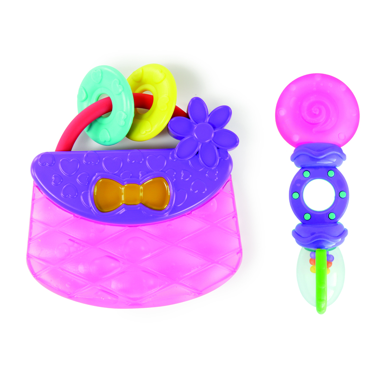 

BRIGHT STARTS RATTLE TEETHER PEG TOY:PURSE & RATTLE