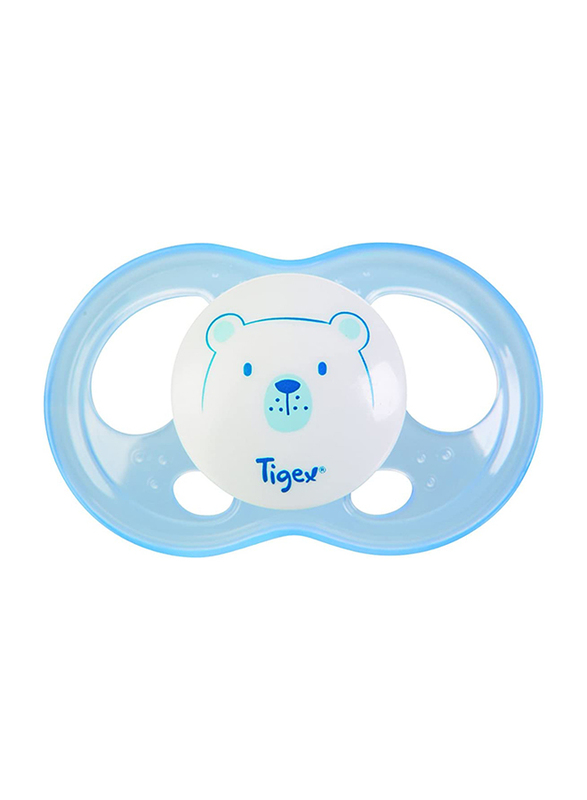 Tigex Soft Touch Friends Silicone Pacifiers, 6-18 Months, 2 Pieces, Blue/Clear