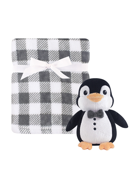 Hudson Baby 2-Piece Whale Plush Blanket & Toy Set Baby Unisex, 0-6 Months, Grey