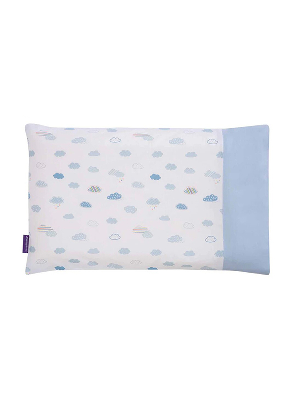 Clevamama Cleva Foam Pram Baby Pillow Case, Soft Blue