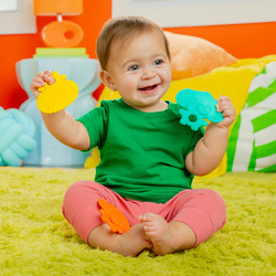 BRIGHT STARTS 3PK TEXTURED TEETHERS: GUMMY BUDDIES