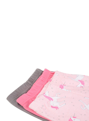 Hudson Baby Unicorn Pant Set for Baby Girls, 3 Pieces, 3-6 Months, Multicolour