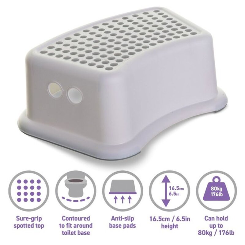 DreamBaby - Anti-Slip Step Stool, Grey Dots