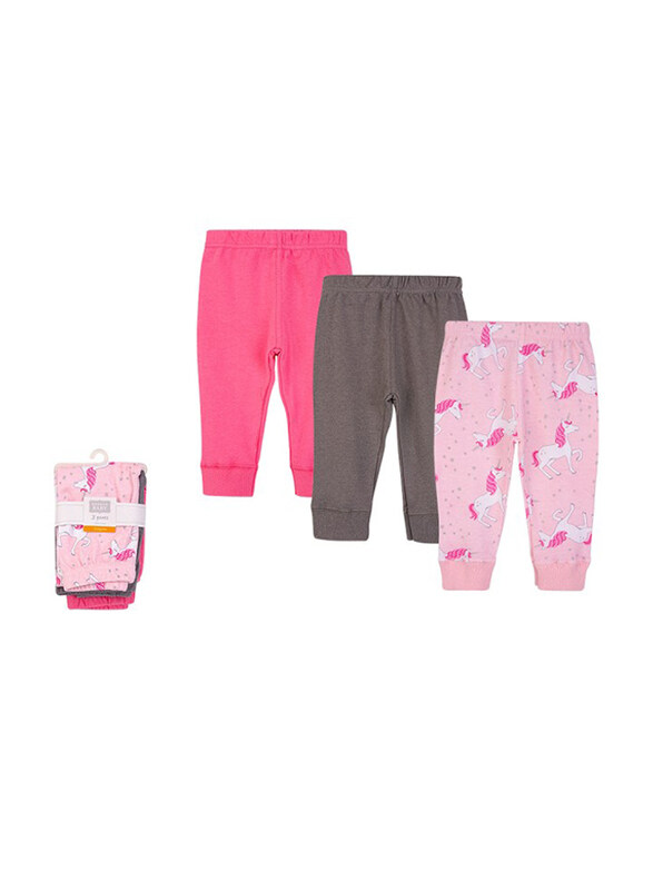 

Hudson Baby Unicorn Pant Set for Baby Girls, 3 Pieces, 6-9 Months, Multicolour
