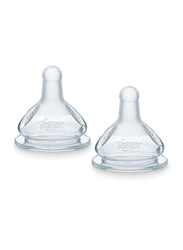Tigex 3-Speed Round Silicone Anti-Colic Teats, 2 Pieces, Clear