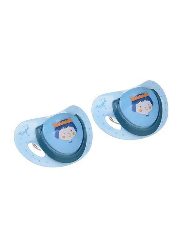 Tigex Smart Silicone Pacifiers, 2 Pieces, Blue