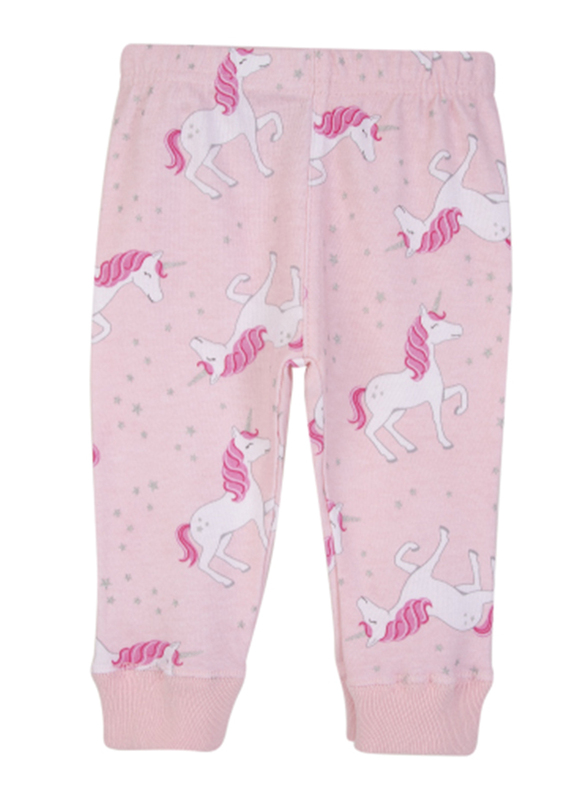Hudson Baby Unicorn Pant Set for Baby Girls, 3 Pieces, 3-6 Months, Multicolour