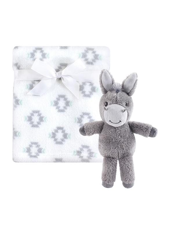 

Hudson Baby 2-Piece Snuggly Donkey Plush Blanket & Toy Set Baby Unisex, 0-6 Months, Grey