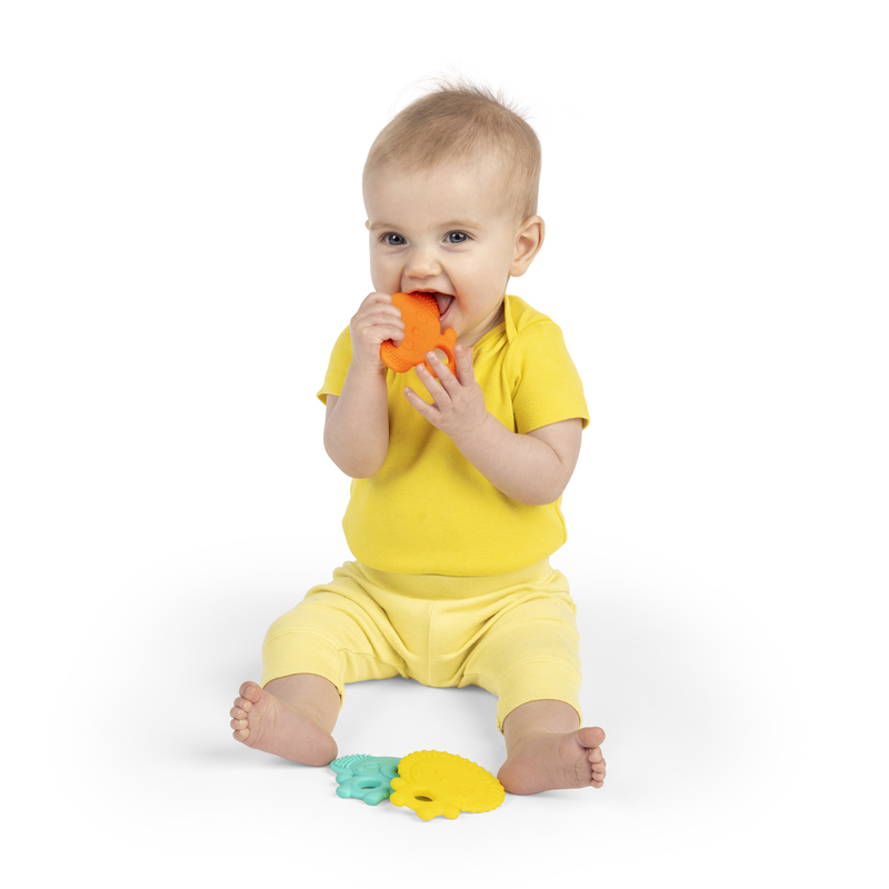 BRIGHT STARTS 3PK TEXTURED TEETHERS: GUMMY BUDDIES