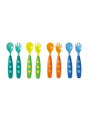 Tigex 8-Piece Fork and Spoon Set, Multicolour