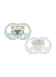 Tigex Soft Touch Friends Silicone Pacifiers, 2 Pieces, Blue/White