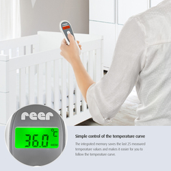 Reer Colour SoftTemp 3-in-1 Contactless Infrared Thermometer for Kids, White/Grey