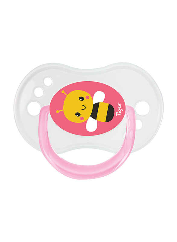 Tigex Bee Reversible Silicone Pacifiers, 6-18 Months, 3 Pieces, Multicolour