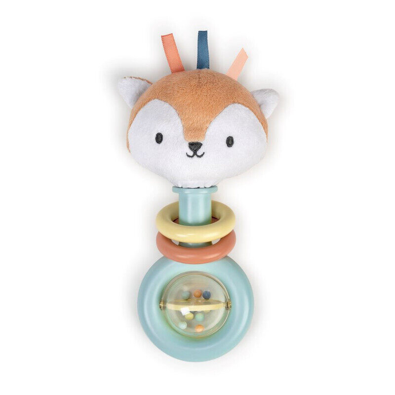 

Ingenuity - Kitt Ring Rattle for Baby, Plant-Based and BPA-Free Materials, Kitt The Fox Character Plush Head, Ages 0 Months and Up