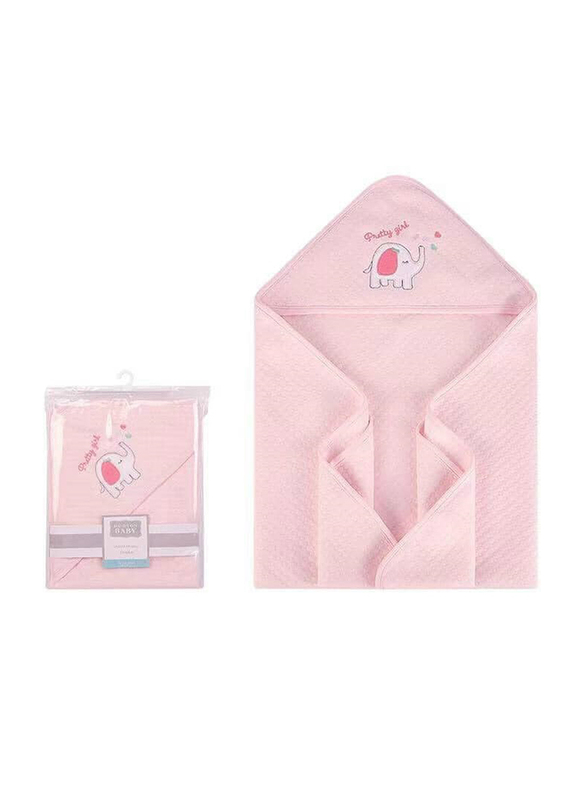 Hudson Baby Elephant Quilted Hooded Blanket for Baby Girls, 0-3 Months, Pink