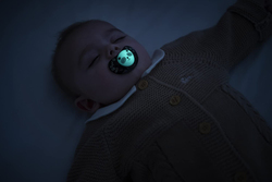 Tigex Smart Night Phosphorescent Silicone Pacifiers, 6-18 Months, 2 Pieces, Black/Beige
