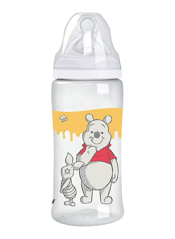 Tigex Transition+ Silicone Anti-Colic Feeding Bottle, 300ml, Multicolour