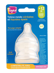 Tigex Round 6-Speed Silicone Anti-Colic Teats, 2 Pieces, Clear